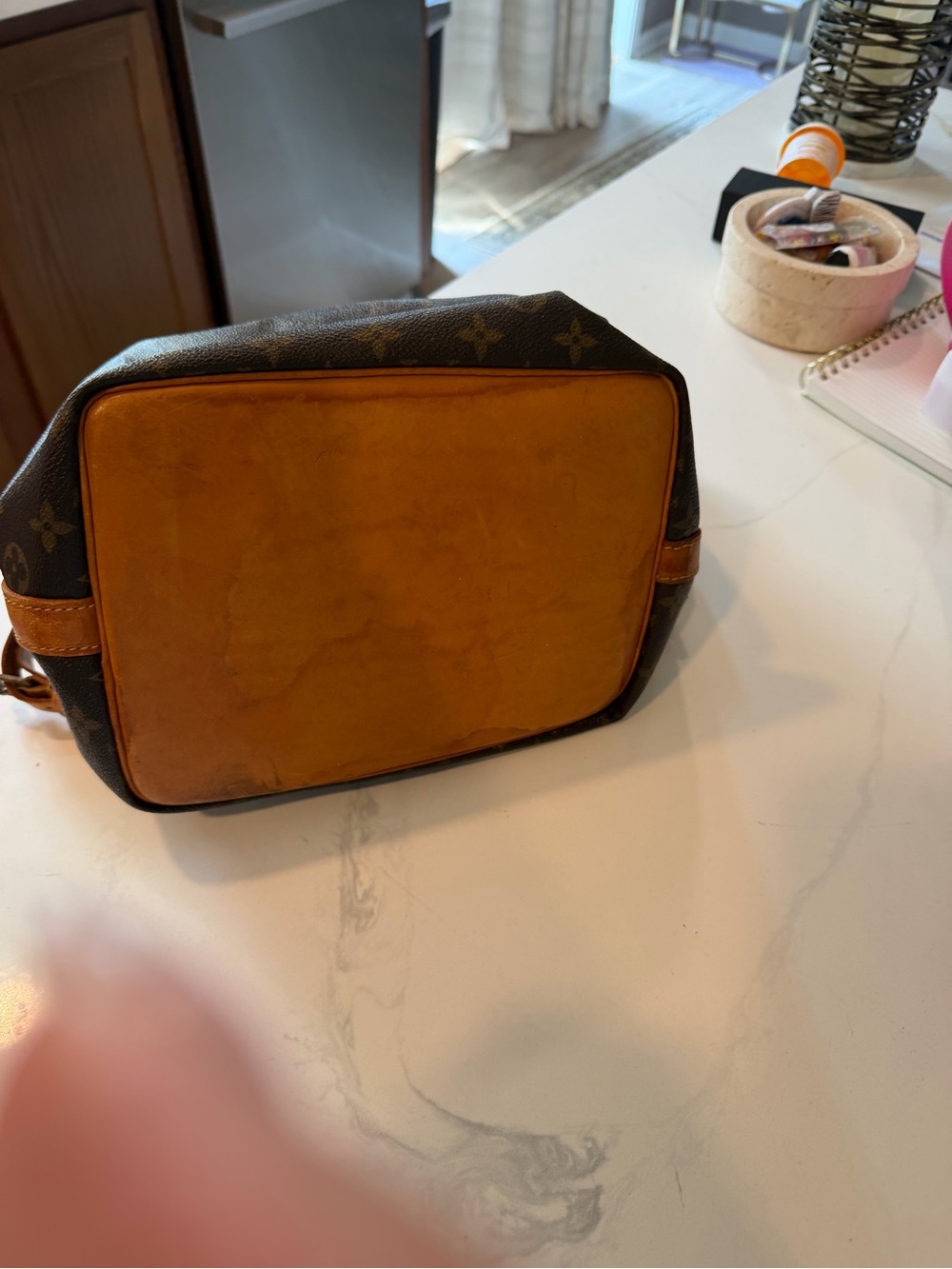 Louis Vuitton Monogram Canvas Bucket Bag with Tan Leather Trim - Picture 8 of 8